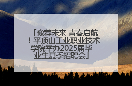 豫荐未来 青春启航！平顶山工业职业技术学院举办2025届毕业生夏季招聘会